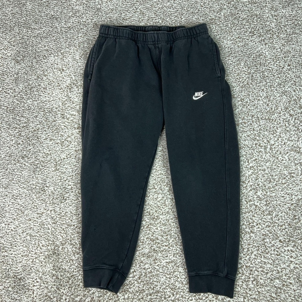 Nike Pants Men Large Black Club Fleece Joggers Sweatpants Lounge Club Sportswear